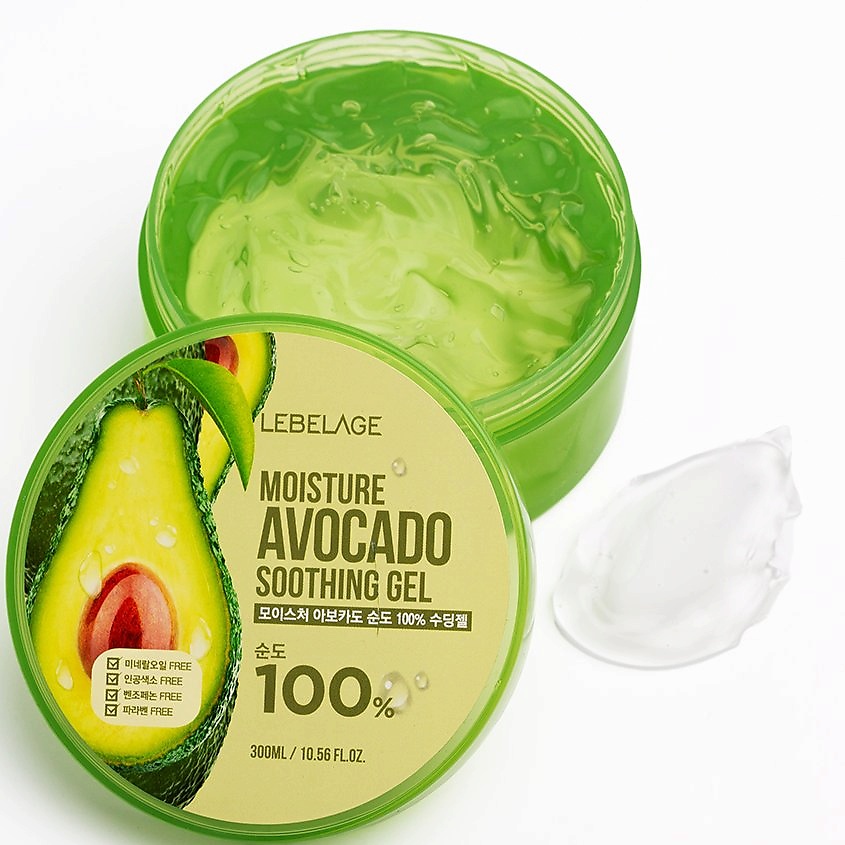 LEBELAGE Soothing Gel Moisture Avocado 100% Гель для кожи Авокадо Увлажнение и питание – фото 2