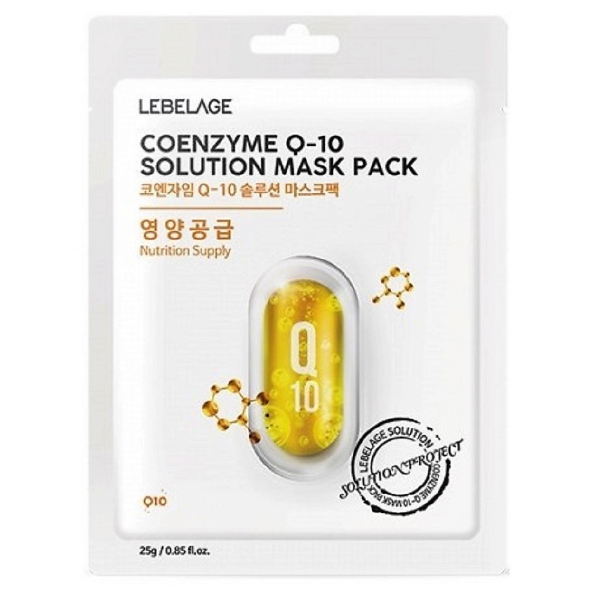 LEBELAGE Тканевая маска с коэнзимом Q10 COENZYME Q-10 SOLUTION MASK – фото 2