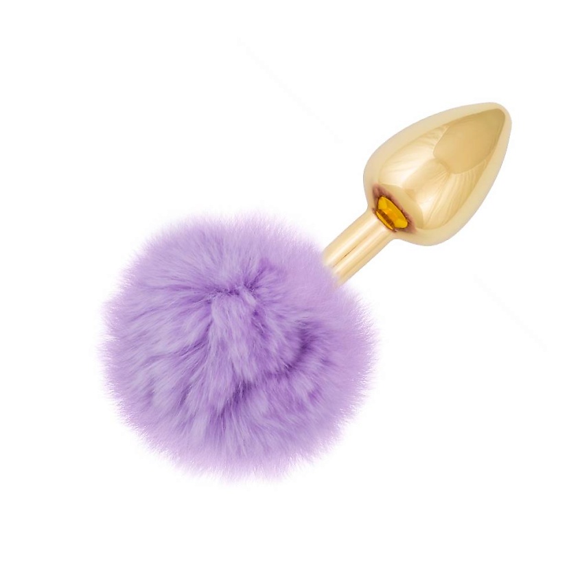 ПИКАНТНЫЕ ШТУЧКИ Маленькая золотистая пробочка с сиреневым хвостиком 6х2.7 см – фото 2