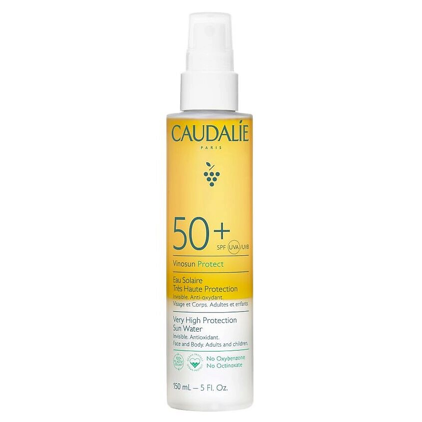 CAUDALIE Вода-спрей для лица, тела и волос Солнцезащитная SPF 50+ Vinosun Protect – фото 1