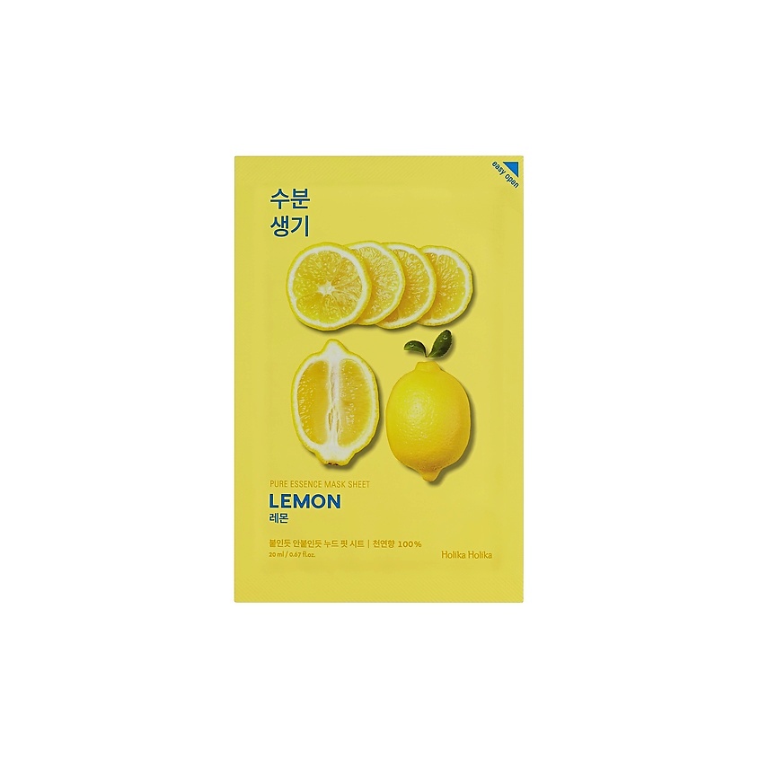HOLIKA HOLIKA Маска для лица тканевая тонизирующая Pure Essence Mask Sheet Lemon – фото 2