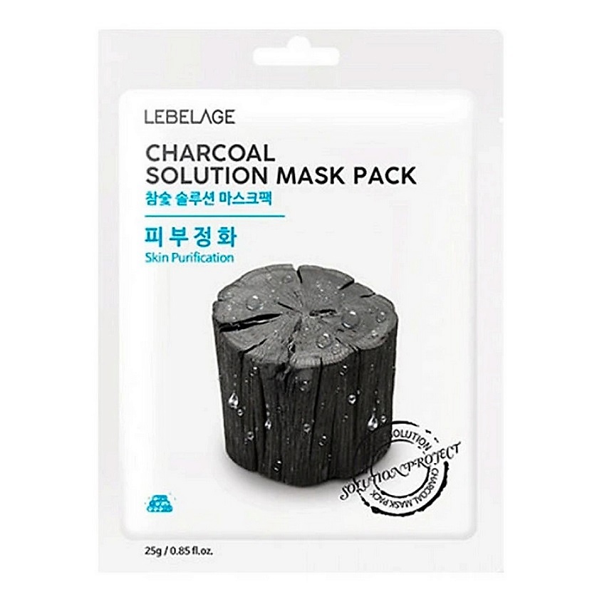 LEBELAGE Тканевая маска с древесным углем CHARCOAL SOLUTION – фото 2