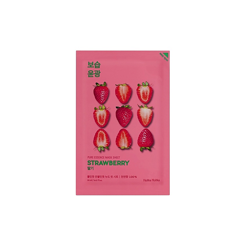 HOLIKA HOLIKA Маска для лица тканевая освежающая Pure Essence Mask Sheet Strawberry – фото 2