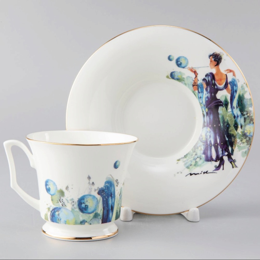 ИМПЕРАТОРСКИЙ ФАРФОРОВЫЙ ЗАВОД Чашка с блюдцем "Весна" – фото 1