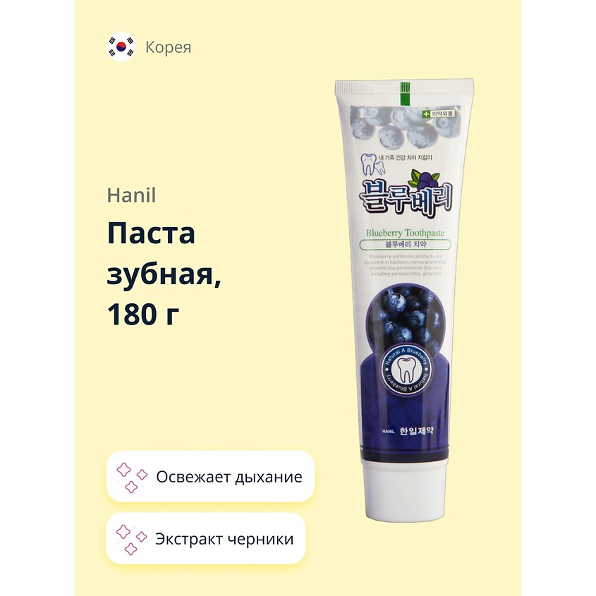 HANIL Паста зубная с экстрактом черники и перечной мяты – фото 1