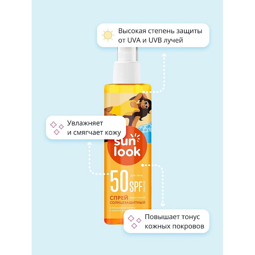 SUN LOOK Спрей для тела солнцезащитный SPF 50+ – фото 5