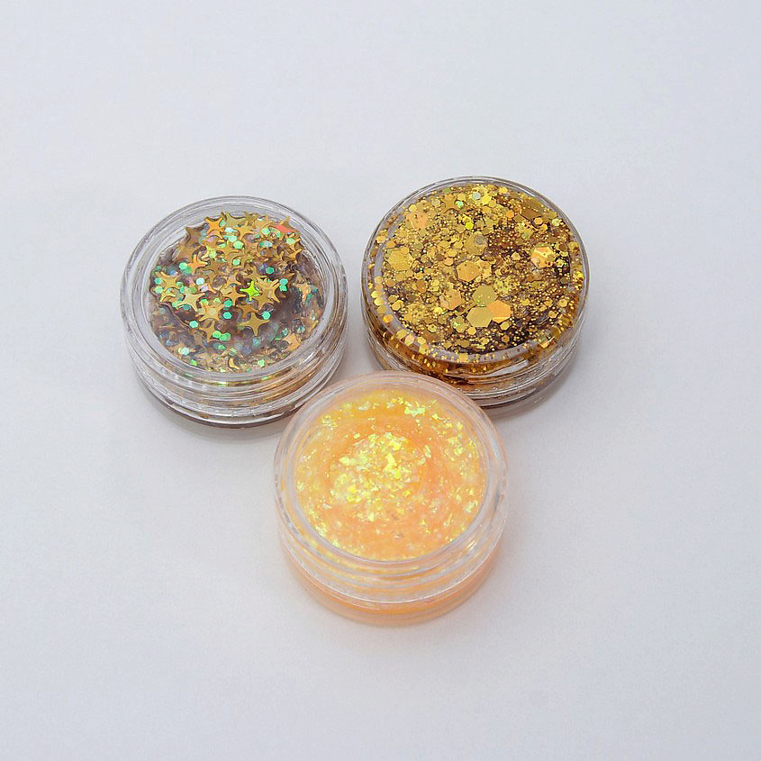 BEAUTY FOX Набор блёсток для лица и тела на гелевой основе GLITTER SET, 3 цвета – фото 3