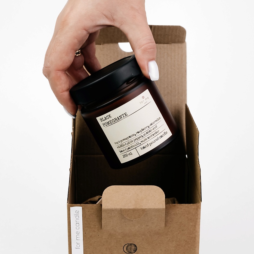 FOR ME CANDLE Ароматическая свеча с деревянным фитилем Black pomegrante – фото 4