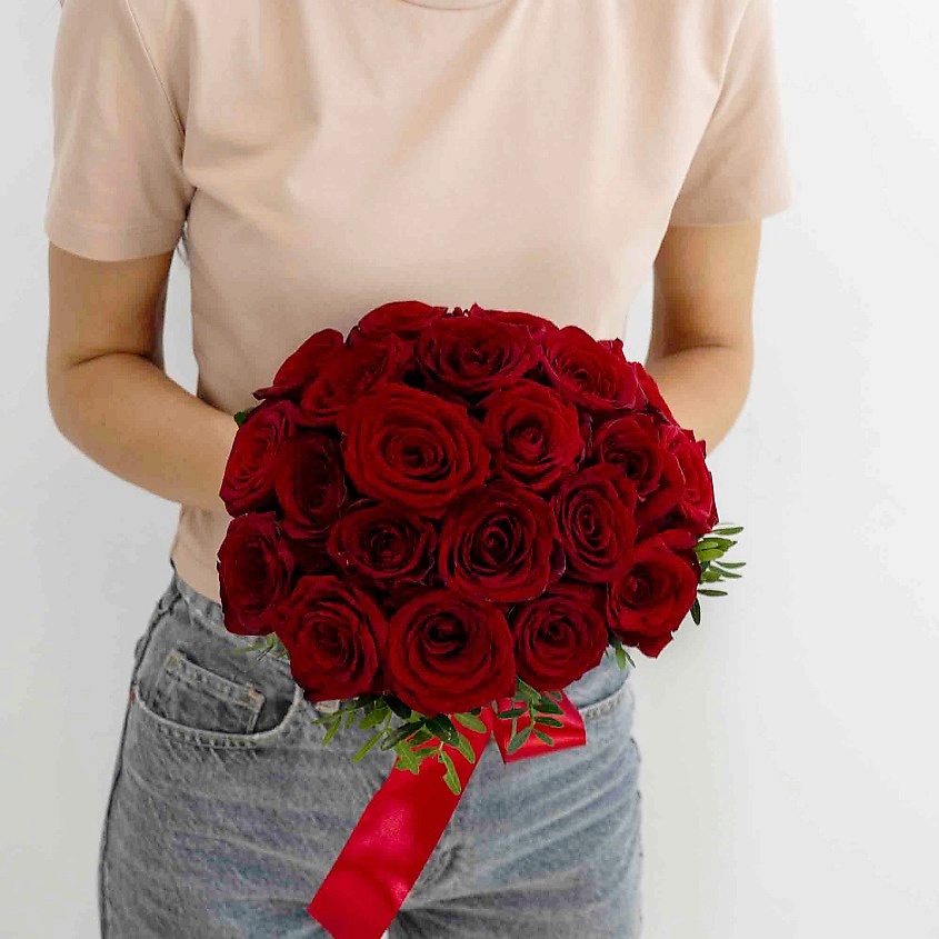 ЛЭТУАЛЬ FLOWERS Букет невесты из бордовых роз – фото 6