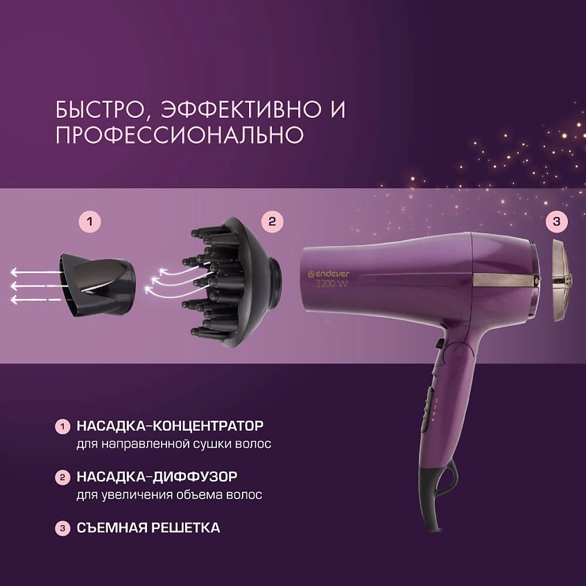 ENDEVER Фен для волос AURORA-473 – фото 4