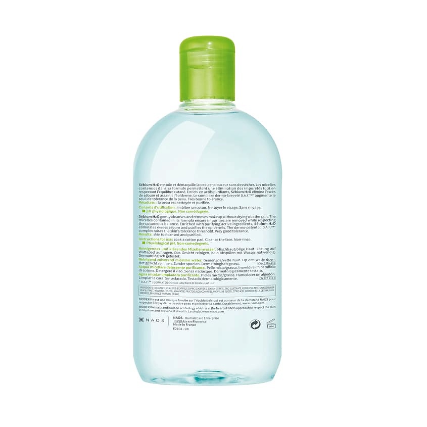 BIODERMA Мицеллярная вода очищающая для жирной и проблемной кожи лица Sebium – фото 2