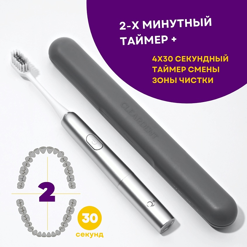 CLEARDENT Электрическая зубная щетка Q+ SONIC с кейсом-капсулой для путешествий – фото 4