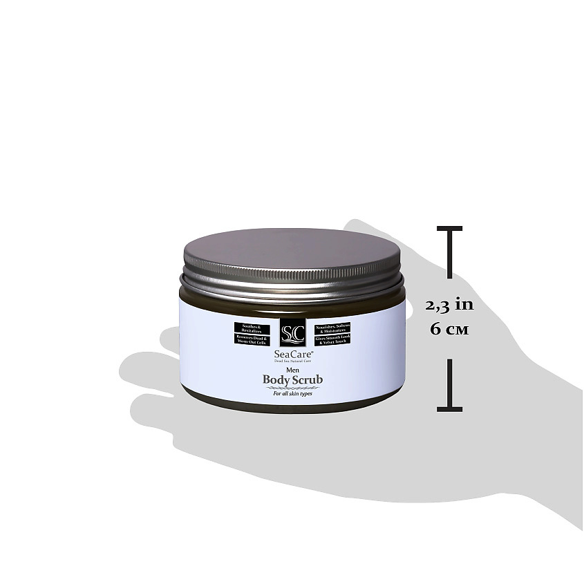SEACARE Мужской Омолаживающий скраб для тела с минералами Мертвого Моря и натуральными маслами – фото 5