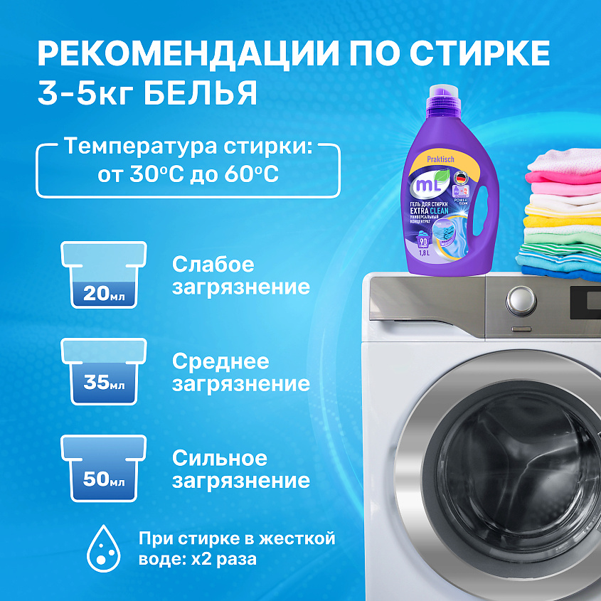 MEINE LIEBE Гель для стирки цветного и белого белья EXTRA CLEAN, универсальный концентрат – фото 3