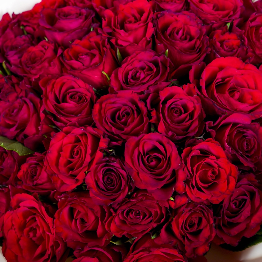 ЛЭТУАЛЬ FLOWERS Букет из красных роз Кения 51 шт. ( 35 см) – фото 5