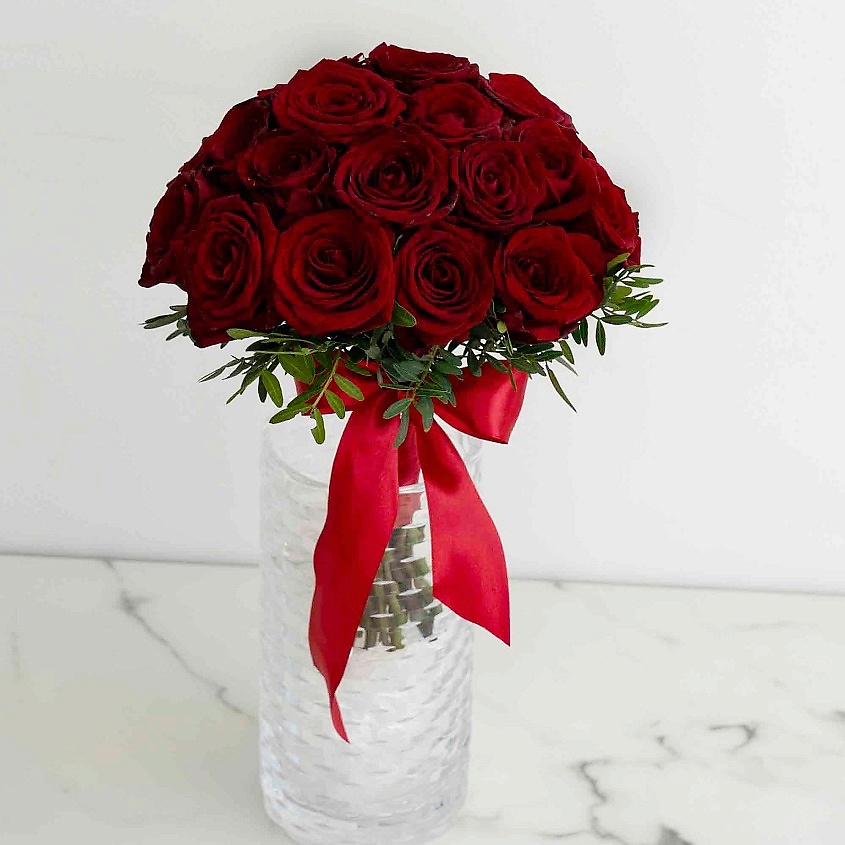 ЛЭТУАЛЬ FLOWERS Букет невесты из бордовых роз – фото 4