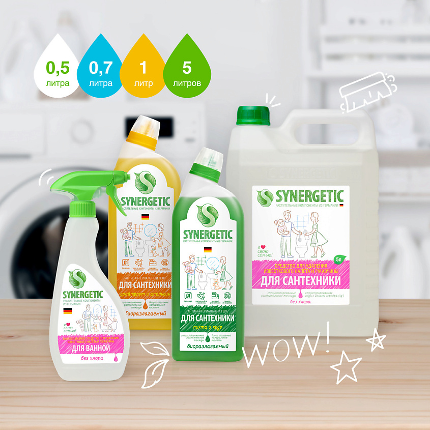 SYNERGETIC Средство биоразлагаемое для мытья сантехники сказочная чистота – фото 7