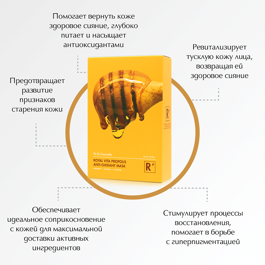 DRCEURACLE Набор тканевых масок с Прополисом – фото 3