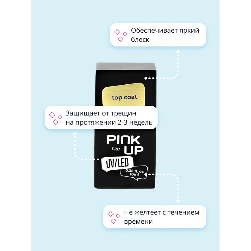PINK UP Верхнее покрытие для ногтей PRO top coat – фото 2