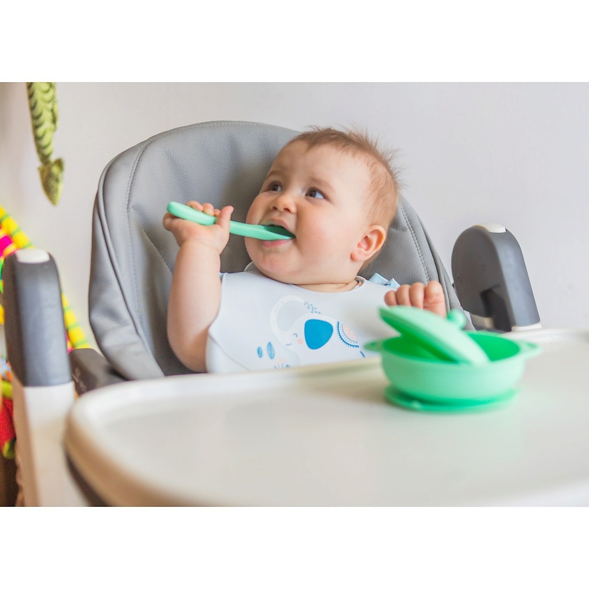 MUM&BABY Нагрудник силиконовый, с карманом «Слон» – фото 7