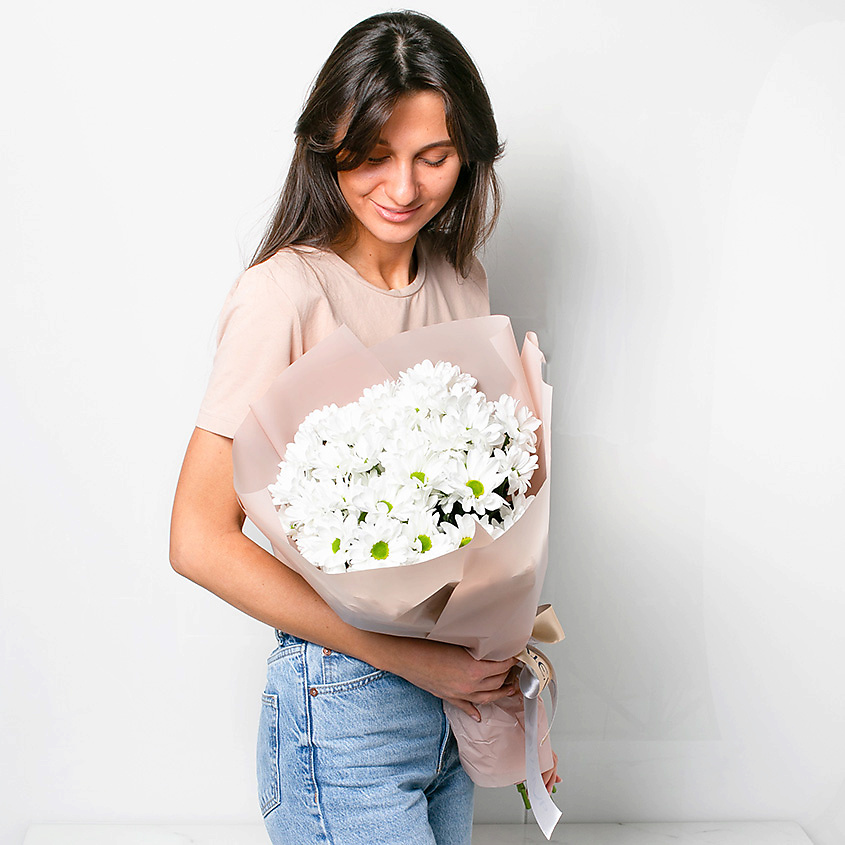 ЛЭТУАЛЬ FLOWERS Букет из кустовой хризантемы "Ромашковое поле" 9 шт. – фото 4