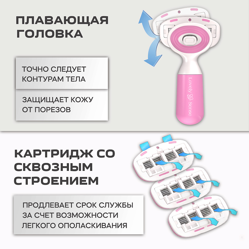 LOVELY SENSE Сменные кассеты для бритья 5 лезвий ELEGANT 5 FOR WOMEN – фото 3