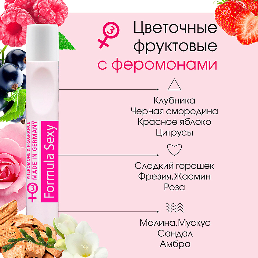 FORMULA SEXY Парфюмерное масло с феромонами №3 черная смородина малина жасмин сандал – фото 4