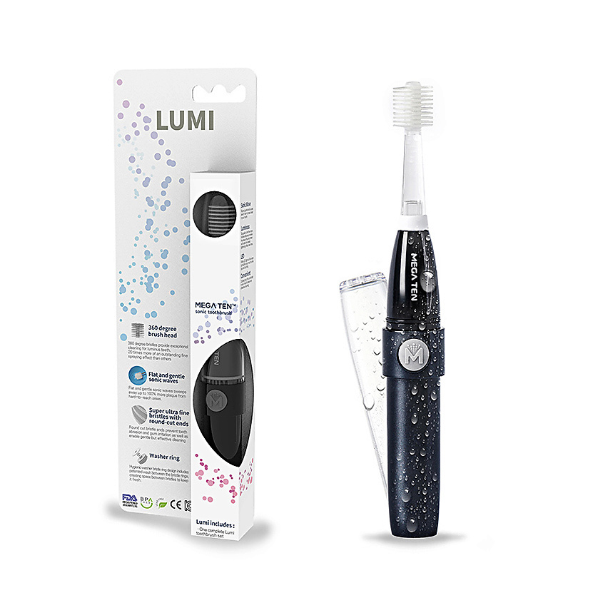MEGA TEN Электрическая зубная щетка LUMI Black (Черная) – фото 4