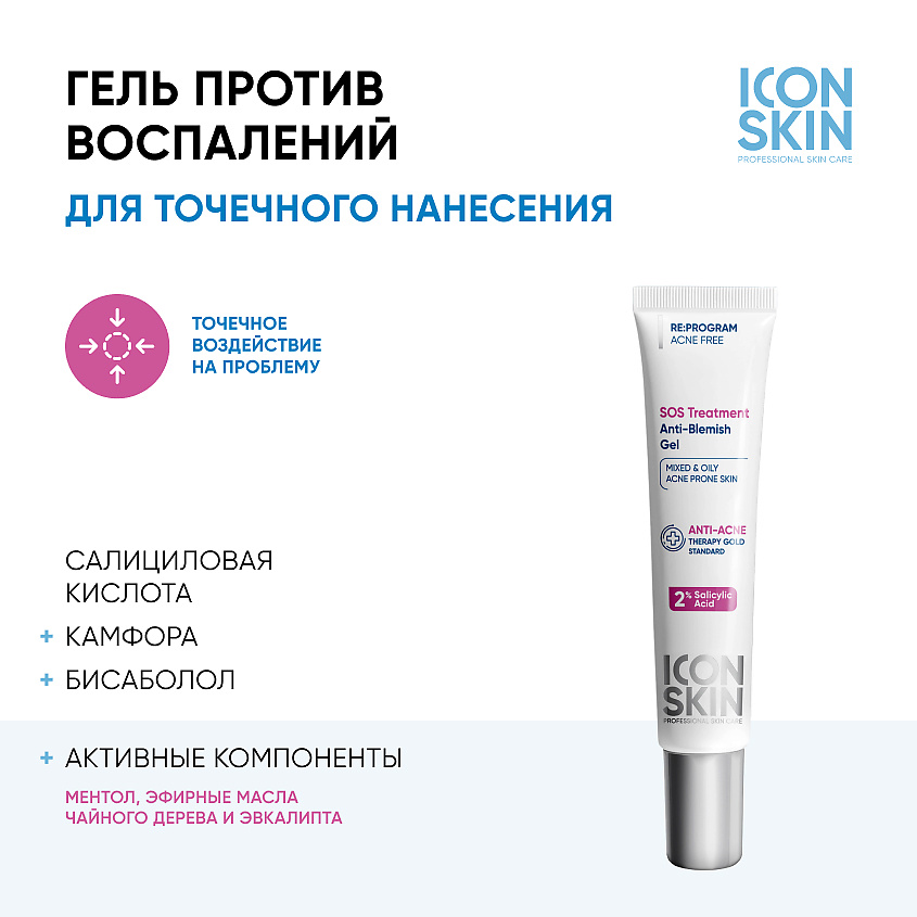 ICON SKIN Гель для точечного нанесения против воспалений SOS TREATMENT – фото 2