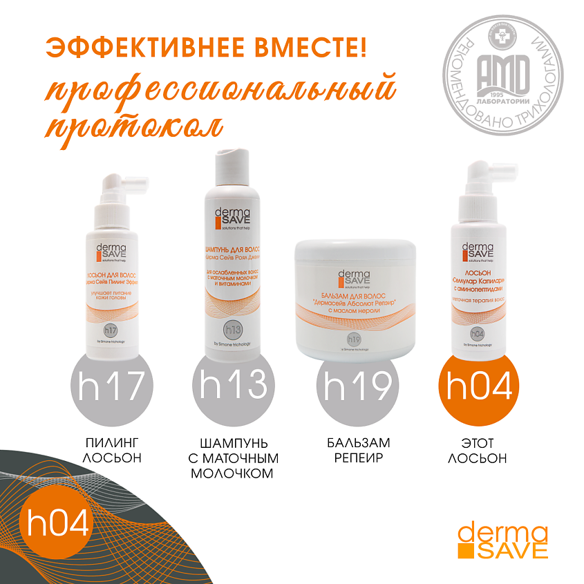 DERMA SAVE Лосьон H04 от выпадения и истончения волос Cellular Capillary – фото 9