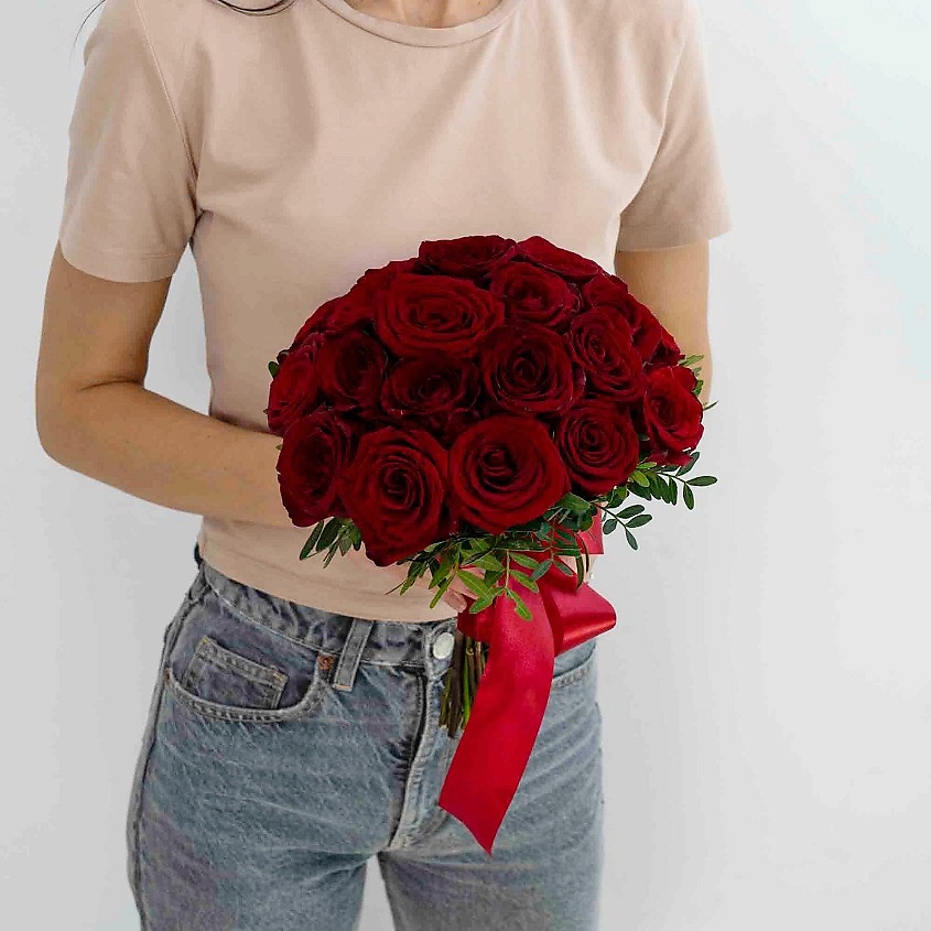 ЛЭТУАЛЬ FLOWERS Букет невесты из бордовых роз – фото 5