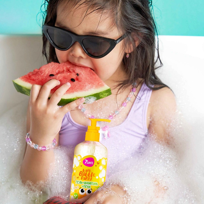 7DAYS Детский шампунь для волос детей BATH BUBBLE PARTY – фото 9