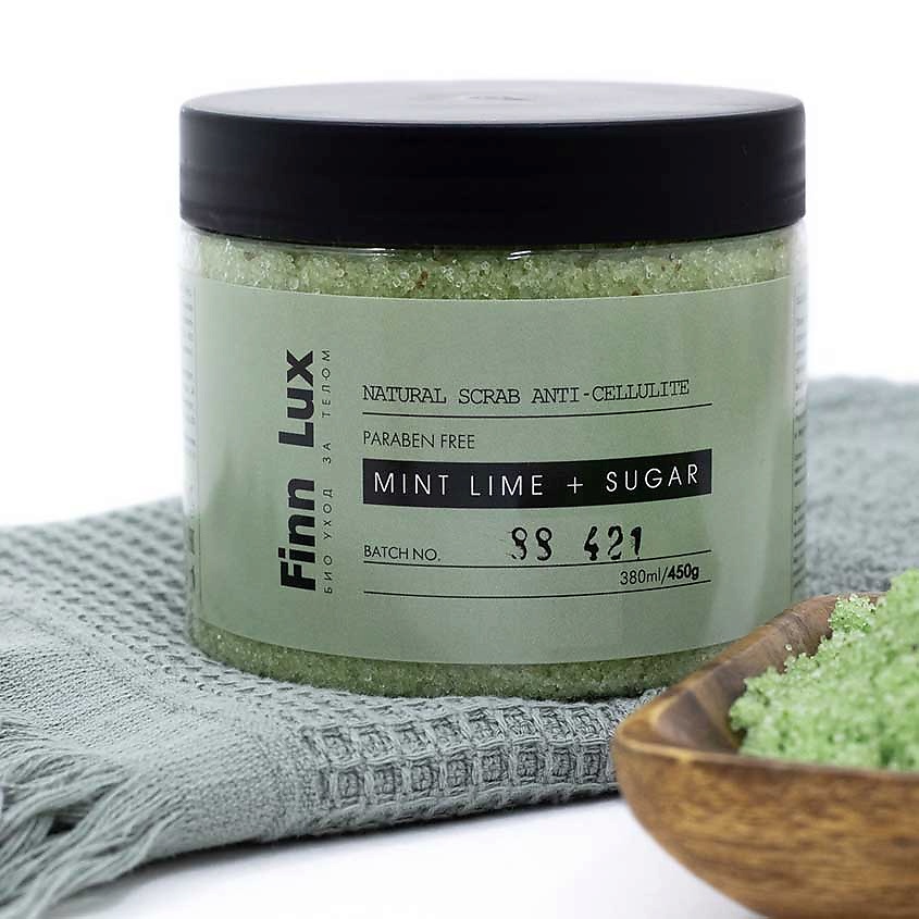 FINNLUX Скраб антицеллюлитный для тела "MINT-LIME+Sugar" – фото 4