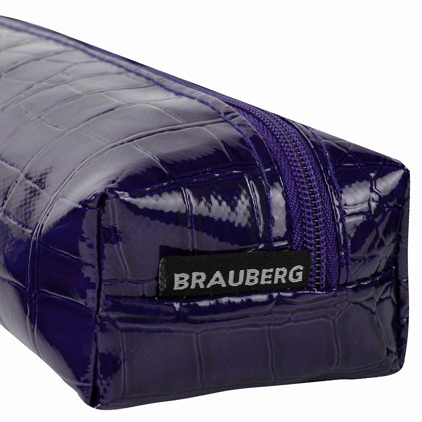 BRAUBERG Пенал-косметичка, крокодиловая кожа, Ultra purple – фото 4
