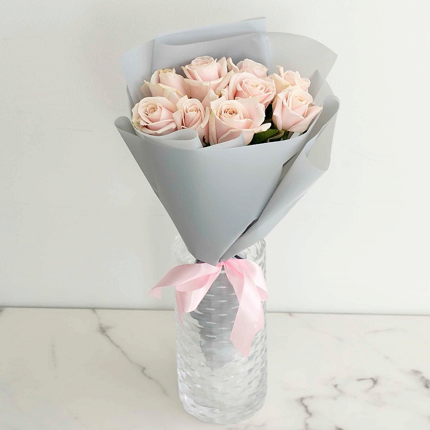 ЛЭТУАЛЬ FLOWERS Букет из нежных роз 9 шт. (40 см) – фото 2