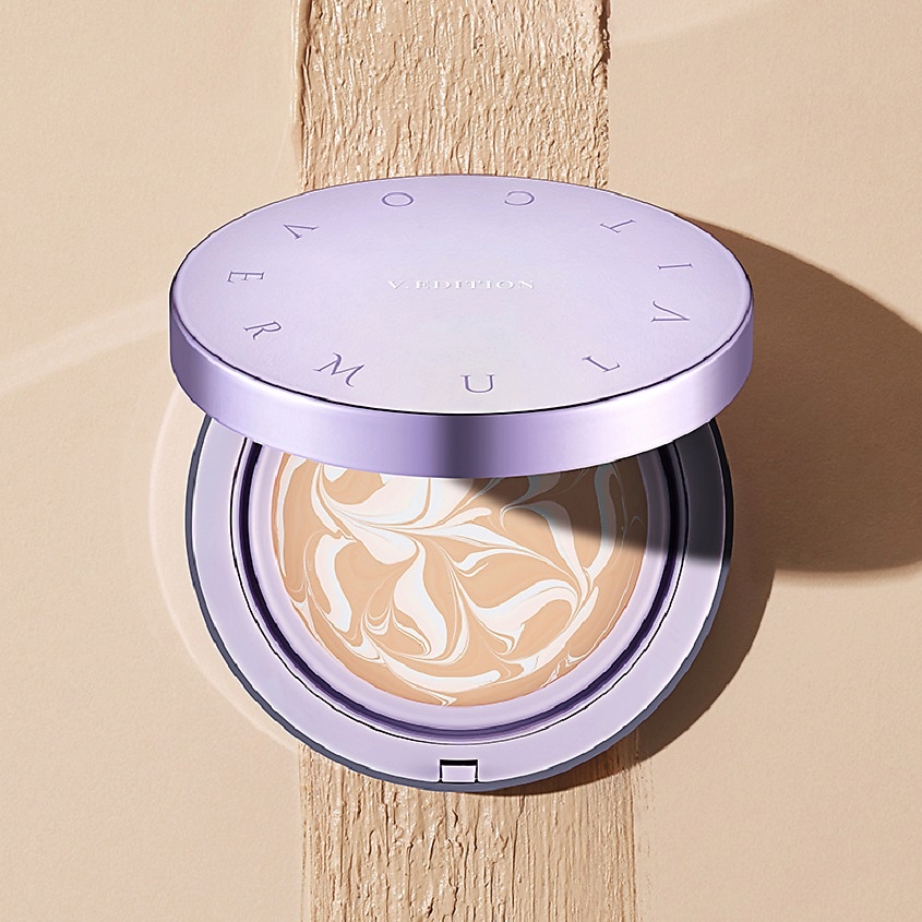 DR.PEPTI Крем-хайлайтер V.EDITION PHYTO CERAMIC COVER ESSENCE PACT SPF50+/PA++ – фото 3