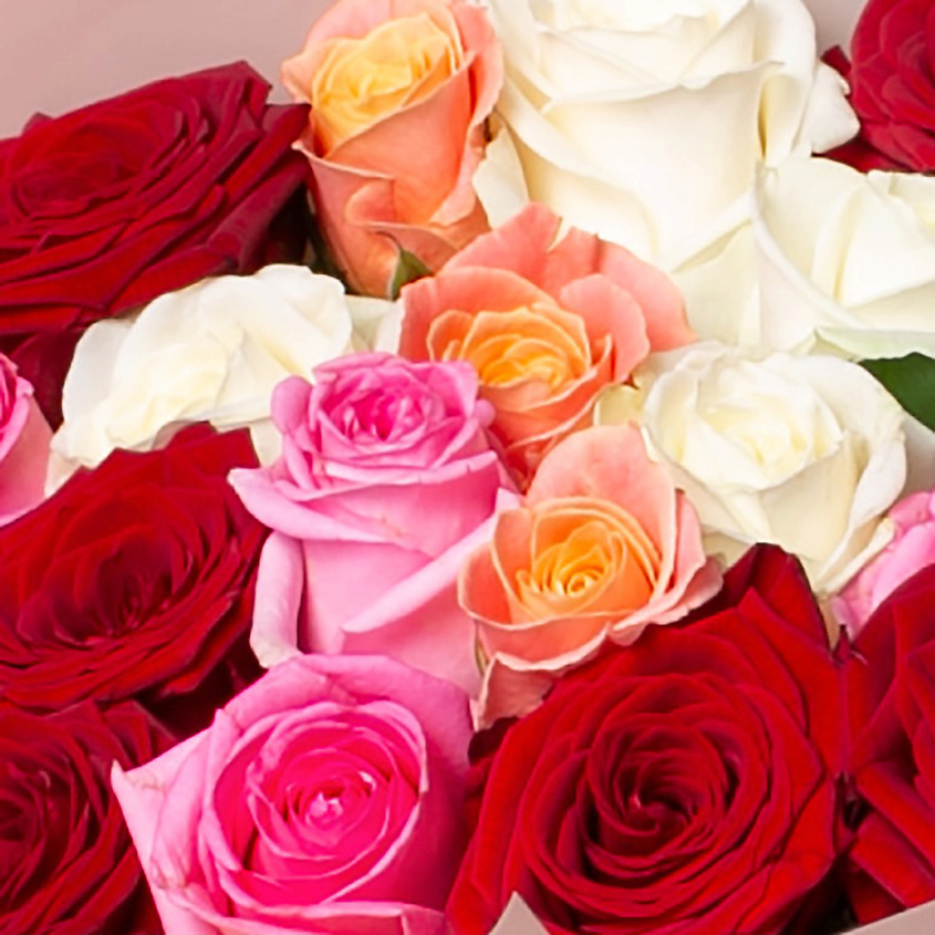 ЛЭТУАЛЬ FLOWERS Букет из разноцветных роз 25 шт. (40 см) – фото 2