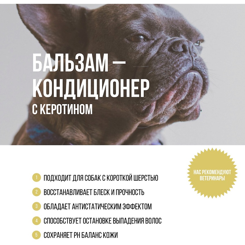 AFFHOUSE Бальзам-кондиционер для собак, для короткой шерсти с кератином – фото 4