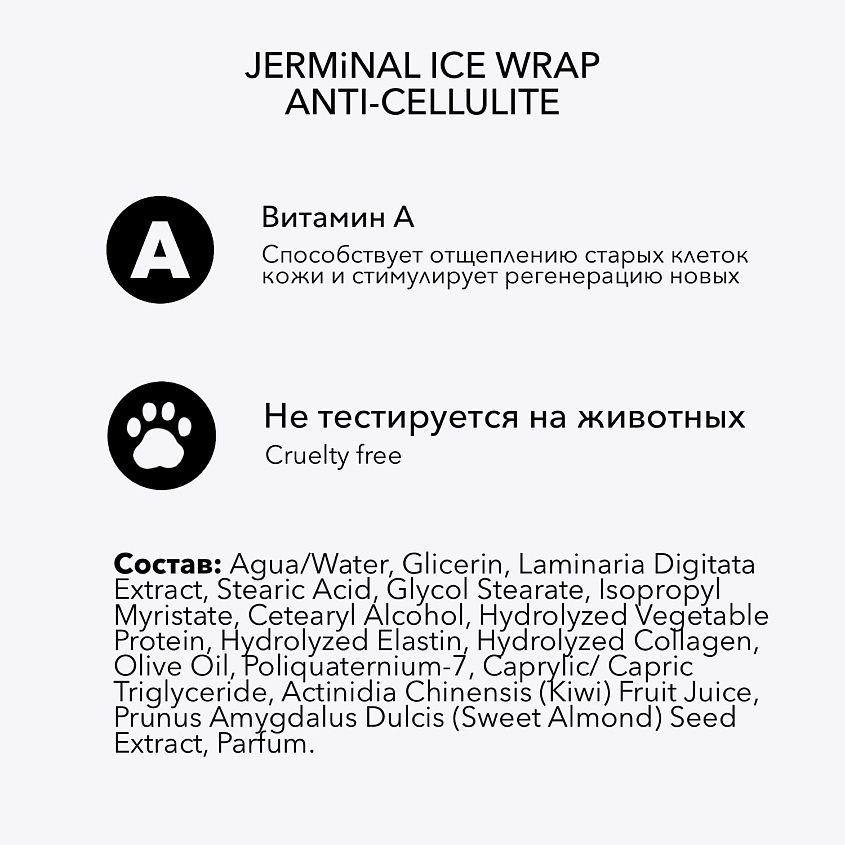 JERMINAL COSMETICS Антицеллюлитное обертывание ICE WRAP Ледяной Мохито для тела – фото 2