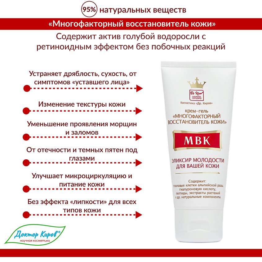 DR. KIROV COSMETIC COMPANY Многофакторный Восстановитель Кожи"- крем от морщин – фото 5