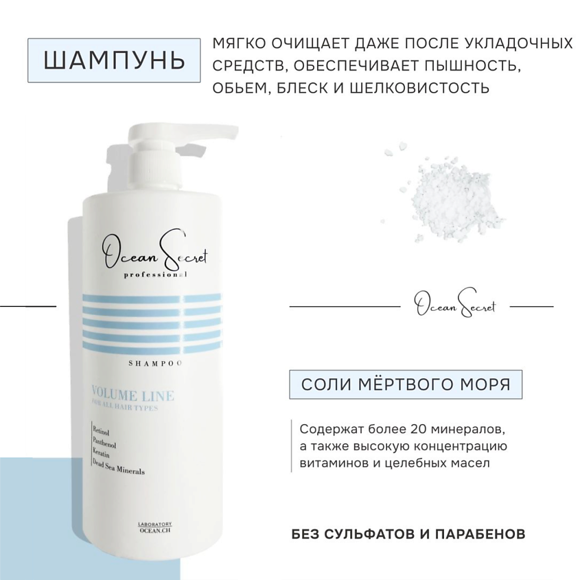 OCEAN SECRET Набор для объема и укрепления волос VOLUME LINE: шампунь и кондиционер – фото 6