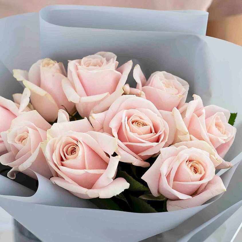 ЛЭТУАЛЬ FLOWERS Букет из нежных роз 9 шт. (40 см) – фото 4