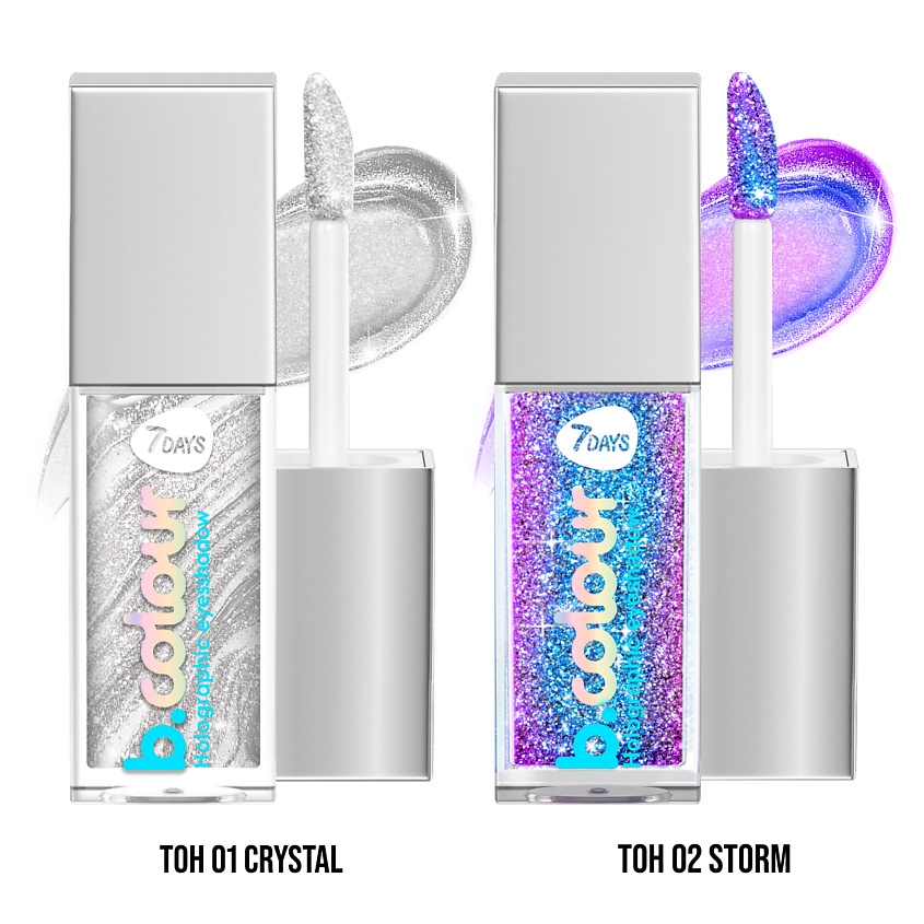 7DAYS Тени для век жидкие блестящие мерцающие B.COLOUR – фото 7