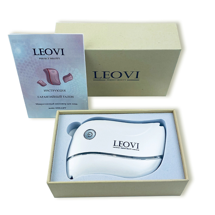 LEOVI Микротоковый массажер для лица и шеи EMS-LIFT, rf лифтинг, против морщин, Белый – фото 4