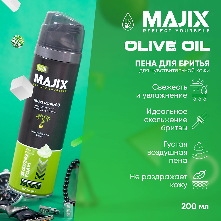 MAJIX Пена для бритья Olive oil – фото 4