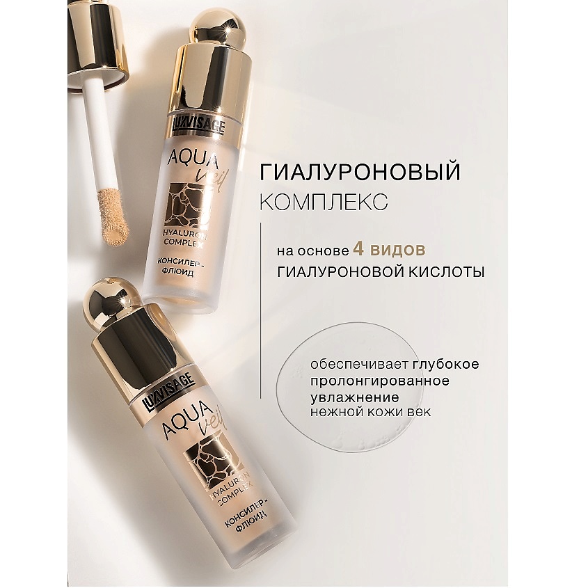 LUXVISAGE Консилер-флюид AQUA veil HYALURON COMPLEX, тон 103 – фото 9