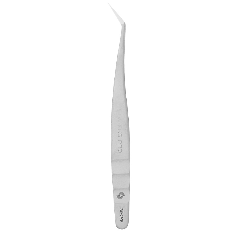 STALEKS Пинцет для ресниц Staleks Pro Expert 41 Type 9, (L-образный, 35) – фото 4
