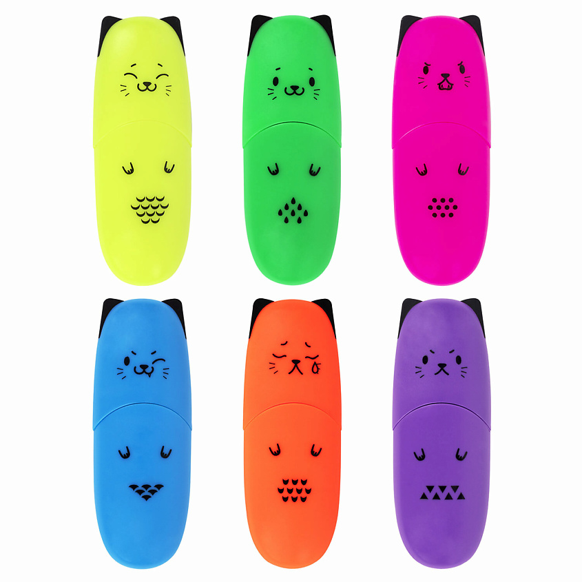 BRAUBERG Набор текстовыделителей мини KIDS, CUTE CATS NEON – фото 4