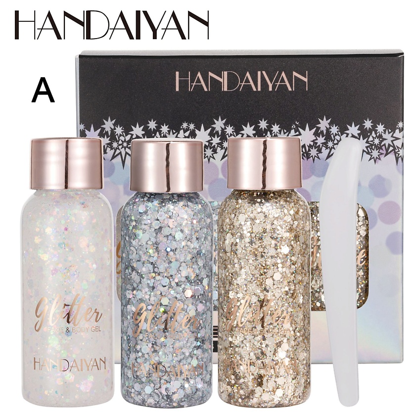 HANDAIYAN Набор гелей-глиттеров для лица и тела – фото 2