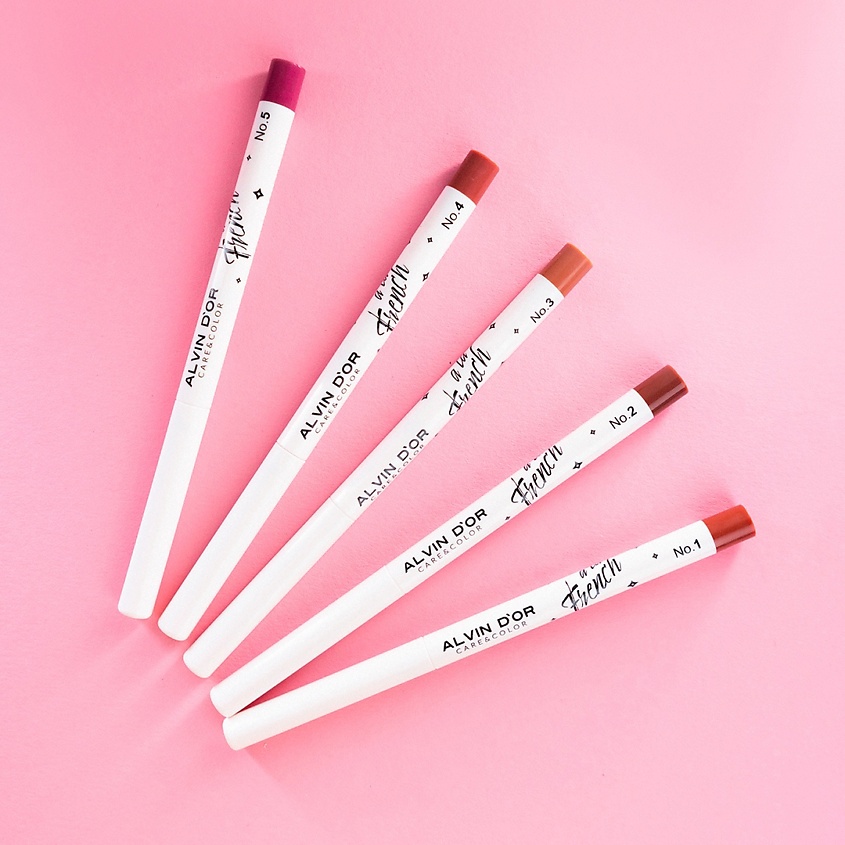 ALVIN D’OR Водостойкий гелевый карандаш для губ WATERPROOF GEL LIP PENCIL A LA FRENCH – фото 3